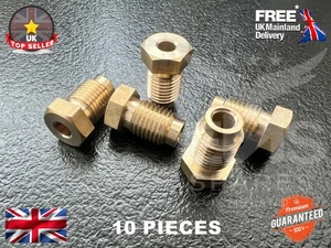 10 Imperial Brake Pipe Fittings Unions 3/8" UNF x 24Tpi Male Long For 3/16" Pipe - Picture 1 of 13
