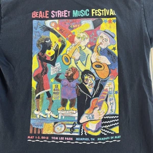 Camisa Beale Street Music Festival Para Hombre Mediana Negra 2015 Camiseta Memphis Concierto - Imagen 1 de 10
