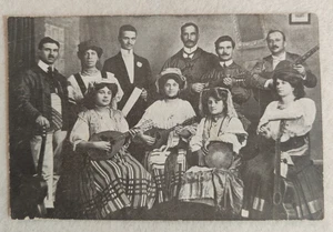 cartolina banda musicale savoia antonio crolla costumi primi 900 formato piccolo - Picture 1 of 14
