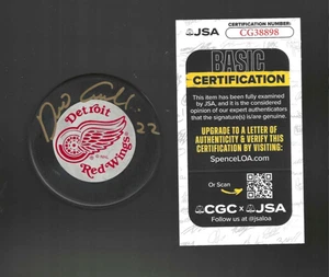 Dino Ciccarelli Signed Detroit Red Wings Trench Puck JSA COA - Picture 1 of 1