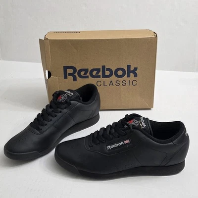 Zapatillas Tenis Reebok Mujer 9.5 Negras Clásicas Princesa Con Cordones Con Caja Foto 1 de 4