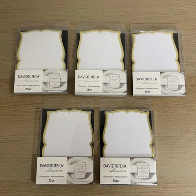 David Tutera Cards Gold Border 25Pc, Paper, 5 inches PlaceCards x 5 Packs Bundle - image 1 of 4