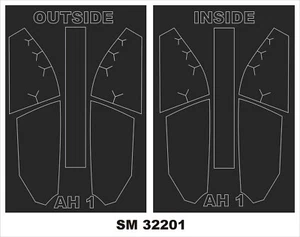 AH-1 G COBRA CANOPY PAINTING MASK TO ICM KIT#32201 1/32 MONTEX - Picture 1 of 1