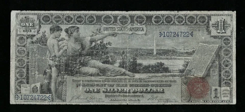 SC 1896 $1 Silver Certificate "Educational” (722) Cover
