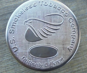 EAGLE HEAD FITS COPENHAGEN CARDBOARD CAN CHROME/NICKEL COLOR SNUFF CAN LID - Picture 1 of 1