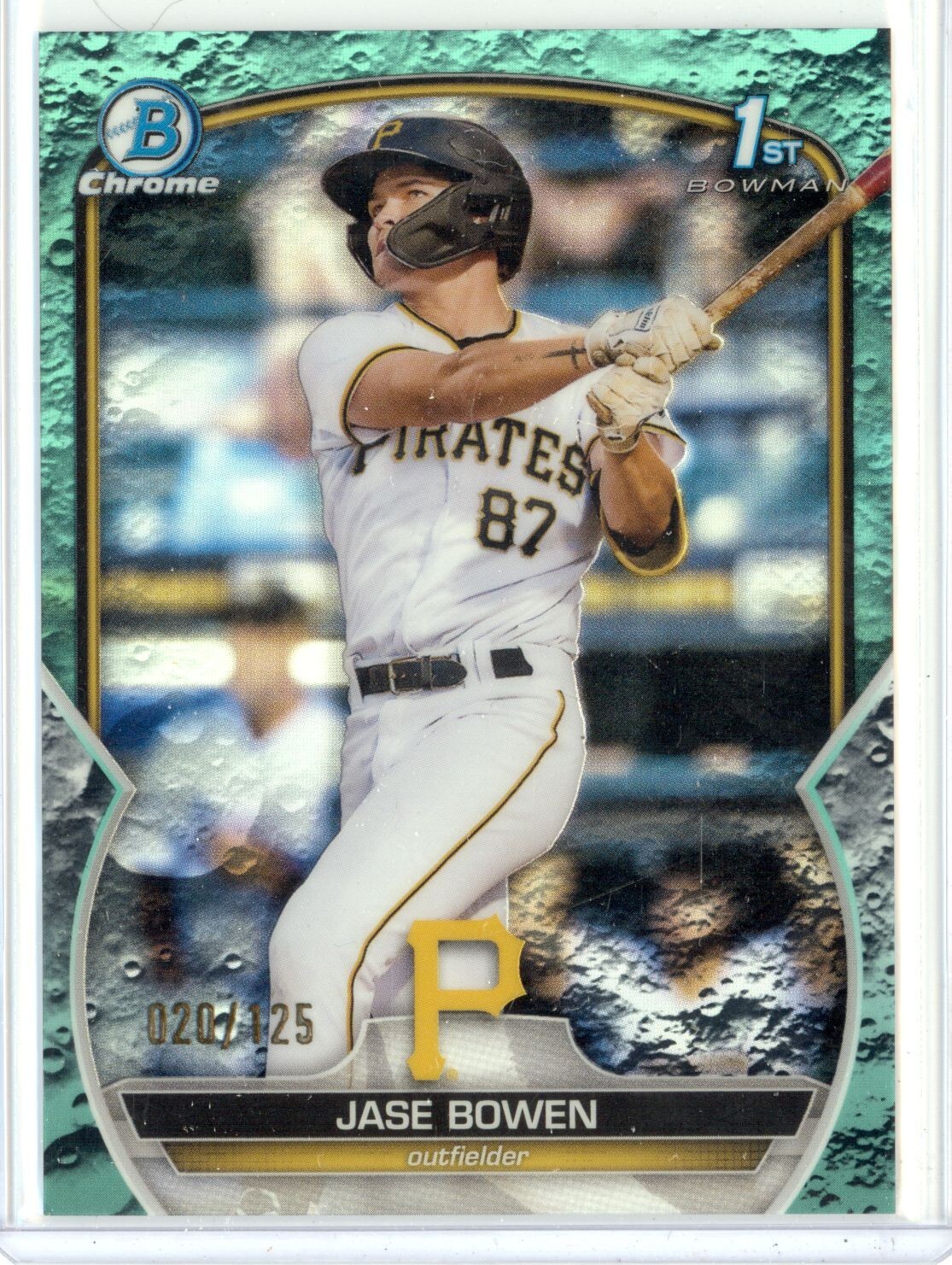 JASE BOWEN 2023 BOWMAN CHROME 1ST BOWMAN AQUA LUNAR CRATER /125 #BCP-146