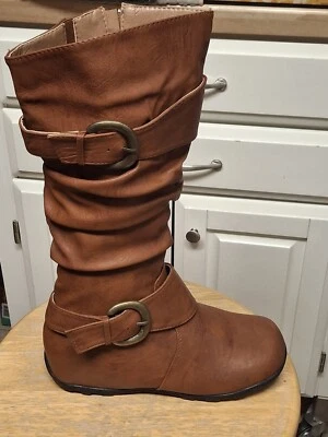 Nuevo Top Para Mujer Moda Best-80 Informal Cómodo Holgado Medio Pantorrilla Bota - Tostado Talla 9 Foto 1 de 4