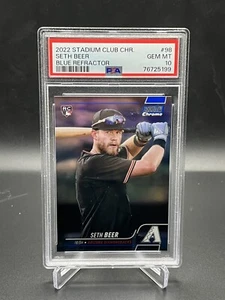 2022 Topps Chrome Stadium Club Seth Beer RC Blue Refractor /199 AZ Dbacks PSA 10 - Picture 1 of 3
