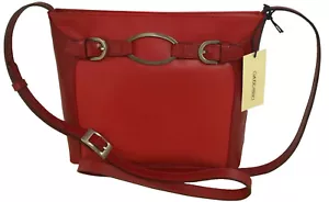Claudio Ferrici genuine Italian leather Cross-body Ladies Bag Red - Picture 1 of 3