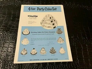 1980s VINTAGE AD SHEET #3941 MIRRO VITALITY 4 TIER PARTY CAKE SET - Imagen 1 de 1