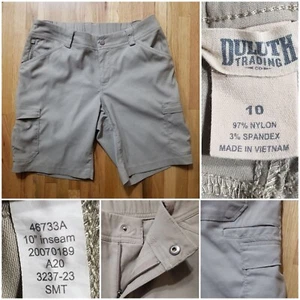 DULUTH Trading Sz 10 X 10" Womens "Dry On The Fly" Cargo Shorts Smokey Tan 46733 - Picture 1 of 9