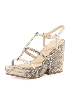 Kate Spade Venezia Plateausandale mit Schlangenmuster, braun 7M UVP 258 $ - Bild 1 von 3