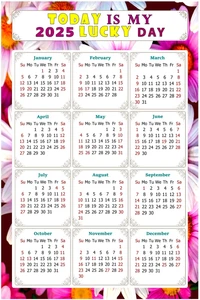 2026 Magnetic Calendar - Today is my Lucky Day - v032 5.25 x 8 - Picture 1 of 5