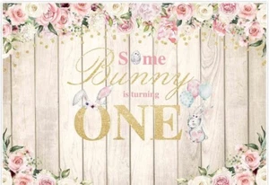 7x5ft Some Bunny is Turning One Floral Backdrop - Picture 1 of 1