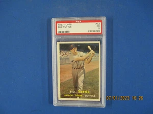1957 Topps Baseball # 72 Bill Tuttle PSA 5 EX - Picture 1 of 2