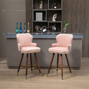 Set of 2 Swivel Bar Stools Counter Height Bar Stools Kitchen Dining Chairs US