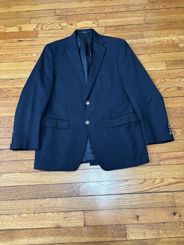 Giacca blazer uomo Michael Kors taglia 38R blu tinta unita 2 bottoni metallo cappotto sportivo