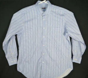J. McLaughlin Button Up Striped Dress Shirt Size XL Cotton - Picture 1 of 5