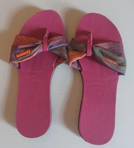 Havaianas ST. TROPEZ Pink/Multicolor Flip Flop Sandals Women’s Size 7/8 W - Picture 1 of 9