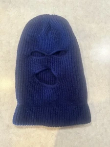 3 Hole Ski Mask Knit Dark Blue - Picture 1 of 2