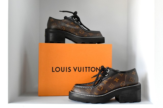 Louis Vuitton Beaubourg Platform Derby Blue Size EU/IT 37.5 US 7.5