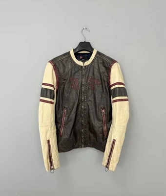 Vintage Men's Diesel Racing Leather Jacket Distressed Motorcycle Brown Size M-L - Image 1 of 4