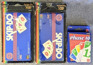 Lot Of 3 Card Games 2 Vintage Skip-Bo In Box & Phase 10 - Picture 1 of 3