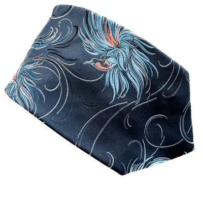 Corbata vintage Oleg Cassini retro ultra ancha tropical pájaro del paraíso 4,5" con Foto 1 de 4