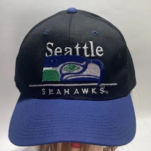 Vintage Seattle Seahawks 90s Snapback Hat Embroidered NFL - Picture 1 of 5