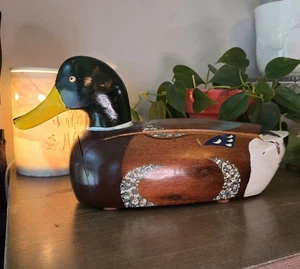 Wooden Mallard Duck Jersey Landline Phone Vintage - Picture 1 of 9