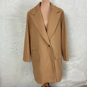 Universal Standard Camel Tan New Tailored Coat Iced Coffee NWT M US 18-20 - Picture 1 of 8
