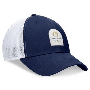 Sombrero de camionero de malla olímpica azul marino y blanco de París 2024 - Imagen 1 de 6