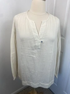Soft Surroundings 3X Tunic Cream 100% Cotton Bohemian Cottagecore Romantic - Picture 1 of 13