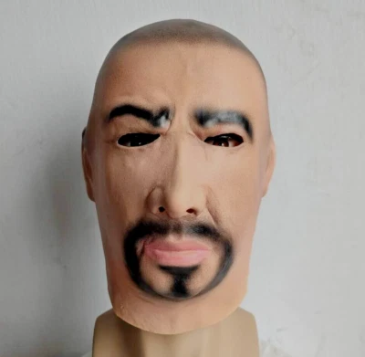 Mascarada Halloween Látex Hombre Espeluznante Máscara Cabeza Masculina Carnaval Fiesta Accesorios Foto 1 de 4