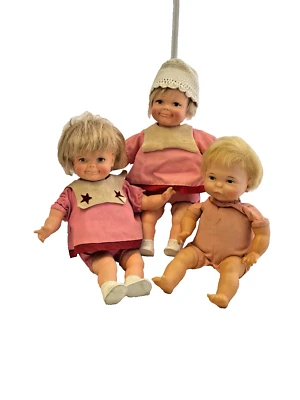 Vintage Ideal Toddler and Newborn Thumbelina Doll Set of 3 Dolls - Image 1 of 4