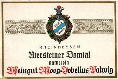 German Wine Label 1960s  Mosel Saar Ruwer Rheinhessen Domtal Niersteiner - Image 1 of 2