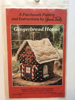 Vintage 1978 Calico Gingerbread House by Yours Truly Patchwork Pattern Musty - Image 1 of 4