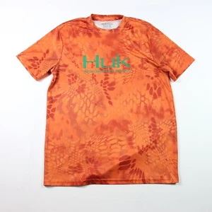 HUK Hemd Herren Small Orange Kurzarm Performance Angeln Logo - Bild 1 von 9