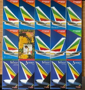 Lot of 17 different ETHIOPIAN AIRLINES timetables 1977-2003 timetable schedule - Picture 1 of 8