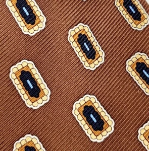 Jos A Bank 100% Silk Necktie Tie Bronze Gold Black White - Picture 1 of 4
