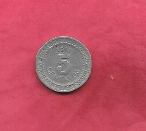 MEXICO MEXICAN KM421 1911 WIDE XF-SUPER FINE-NICE CIRCULATED OLD 5 CENTAVO COIN - Picture 1 of 1
