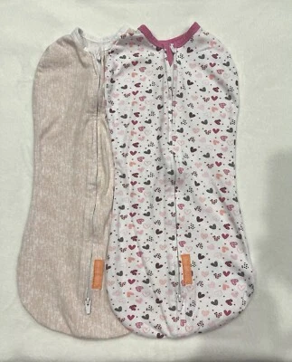 SwaddleMe Compression Swaddle Two Way Zipper Small Medium 0-2mo Newborn Pink  - Image 1 of 4