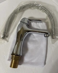 Rubinetto monoforo cromato per ristrutturazione fornitura bagno produzione con linee - Foto 1 di 14