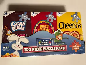 Puzzle Montagna Bianca Mini Scatole Cereali 100 Pezzi - General Mills 6 Sacchetti Sigillati - Foto 1 di 6