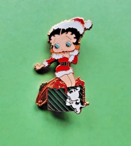Large Betty Boo Enamel Christmas Pin Badge VGC 47mm-25mm - Picture 1 of 2