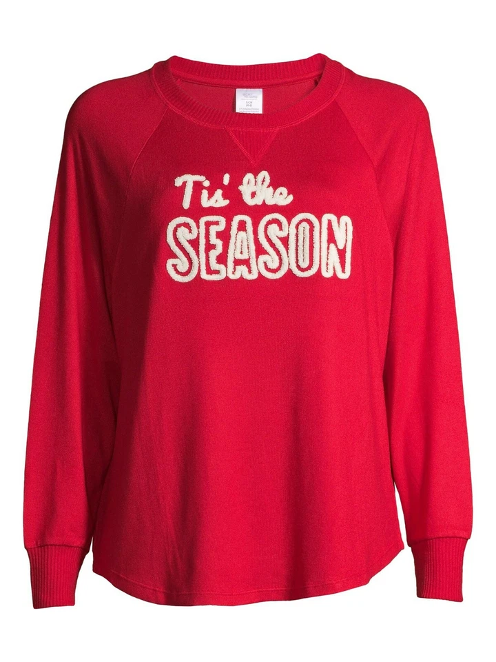 Secret Treasures Women's Plus Sleepwear Hacci Top Size 3x Red Long Sleeves