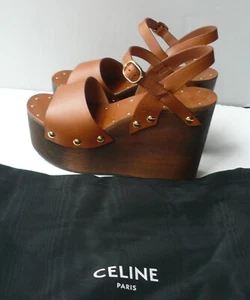 CELINE Sandales 55 Wedge Triumph Etat Neuf T37 IT - Picture 1 of 13