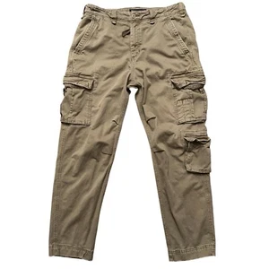 Abercrombie & Fitch Cargo Pants Mens 33x32 (33x30) Loose Fit Military Baggy - Picture 1 of 8
