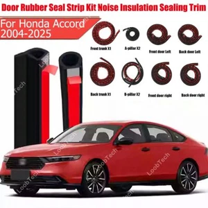 For Honda Accord 04-25 Door Rubber Seal Strip Kit Noise Insulation Sealing Trim - Picture 1 of 14