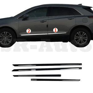 For Cadillac XT5 2017-2024 Gloss Black Body Door Side Molding Cover Trim Guards - Picture 1 of 3
